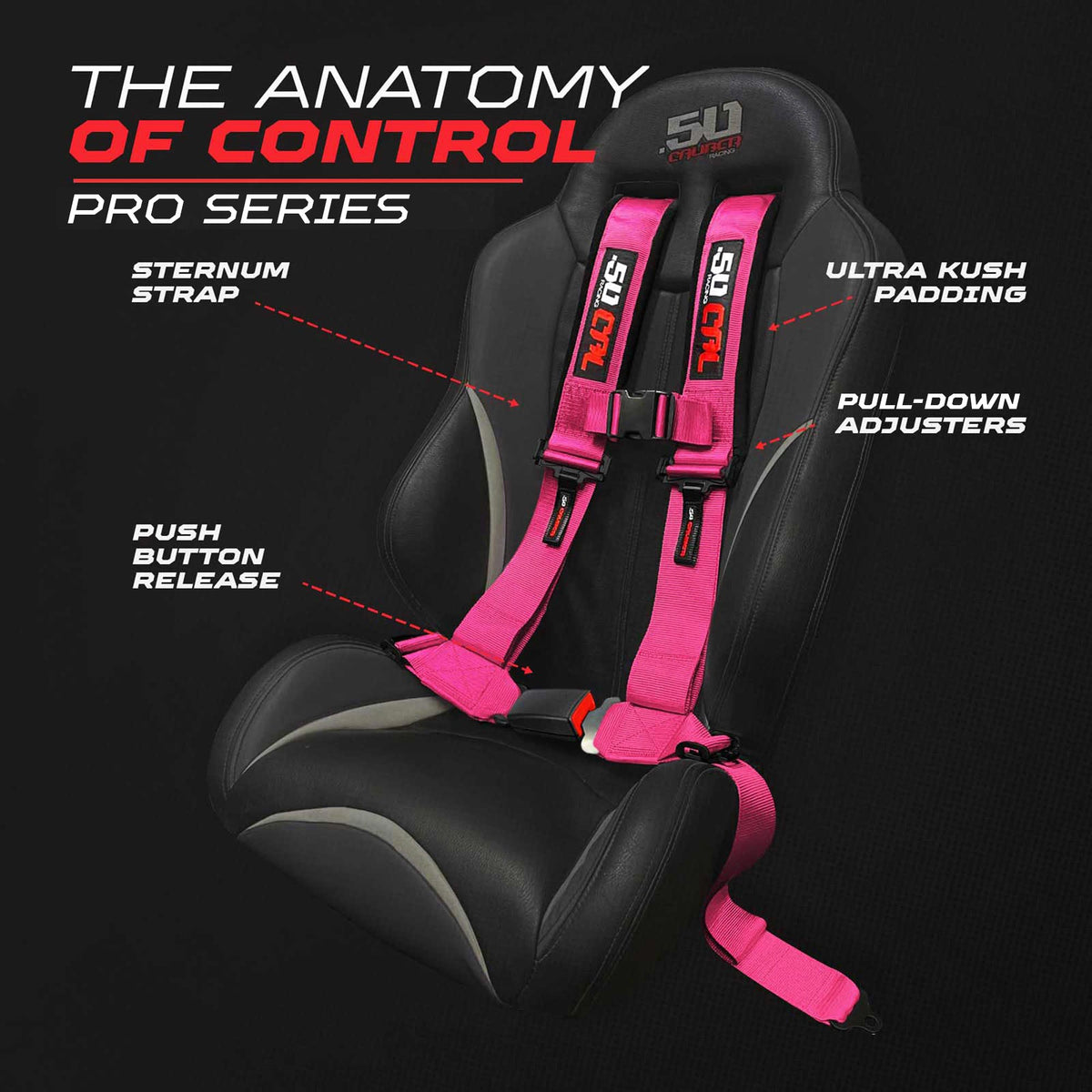 Pro Series 4 point Harness with push button release 2" & 3" available
