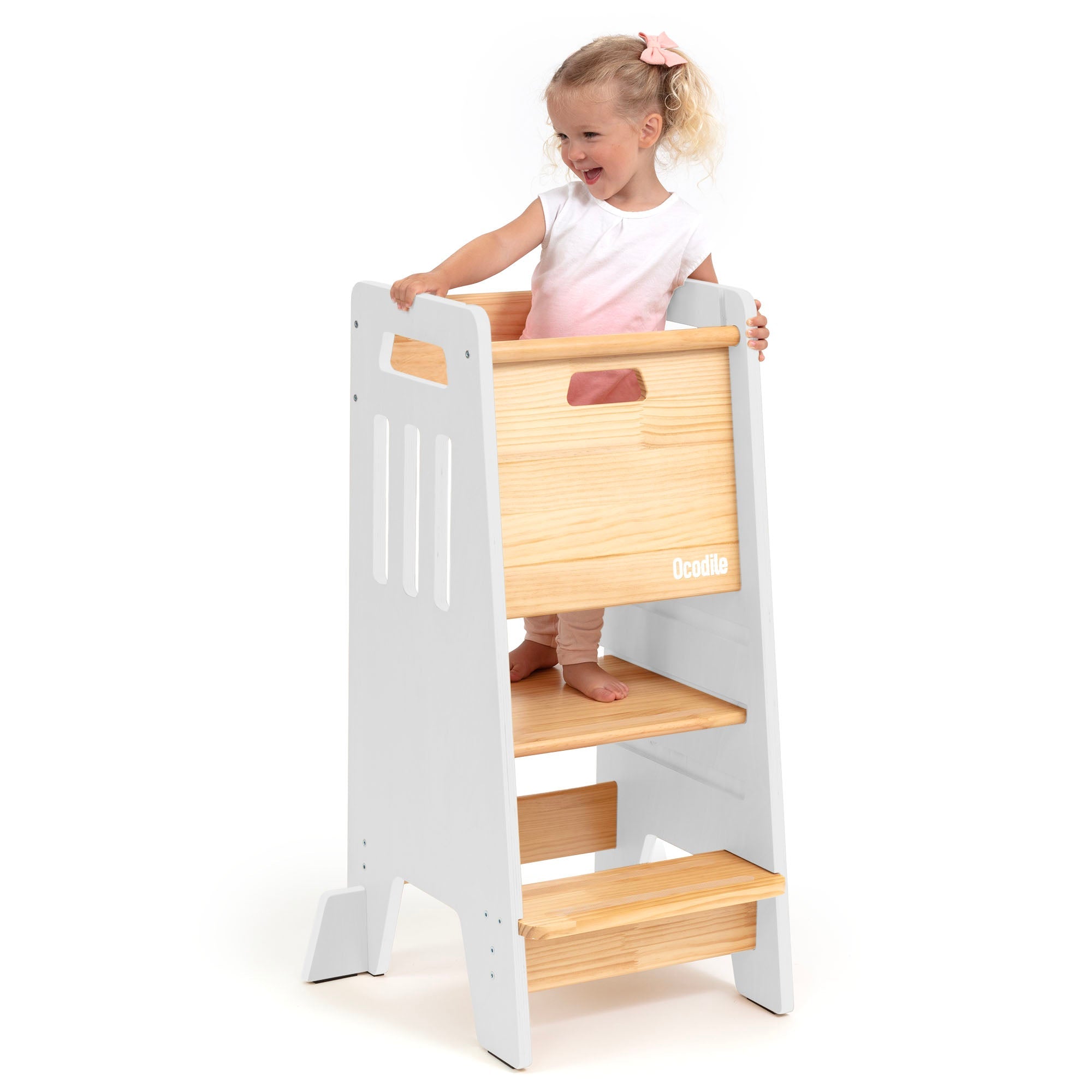 Standing Toddler Tower with Sliding Safety Door