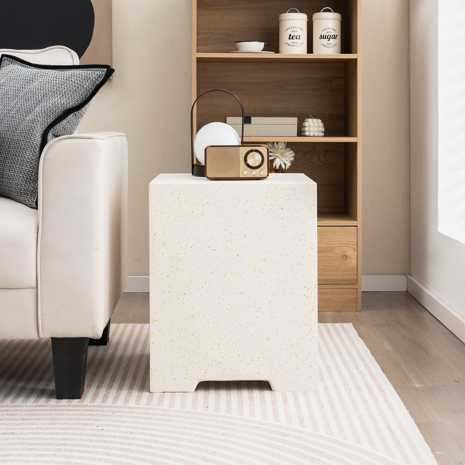 2-in-1 Gas Tank Holder Side Table with Protective Cover