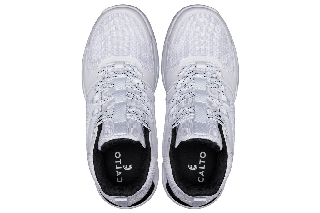 CALTO - Q394 - 3 Inches Taller (White/Black) - Basketball High-Top Sneakers