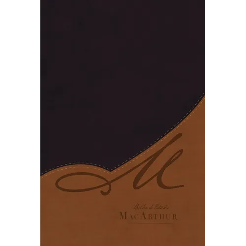 Rvr60, Biblia de Estudio Macarthur, Letra Grande, Leathersoft, Café, Con Índice Y Cierre - Leather