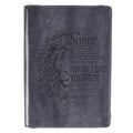 Strong & Courageous Classic Lux-Leather Zip Journal - Leather