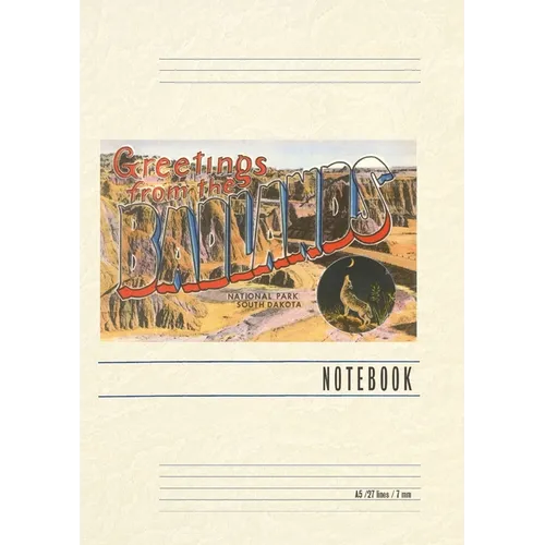 Vintage Lined Notebook Greetings from the Badlands - Paperback