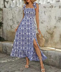 Miss Sparkling Mediterranean Print Maxi Dress