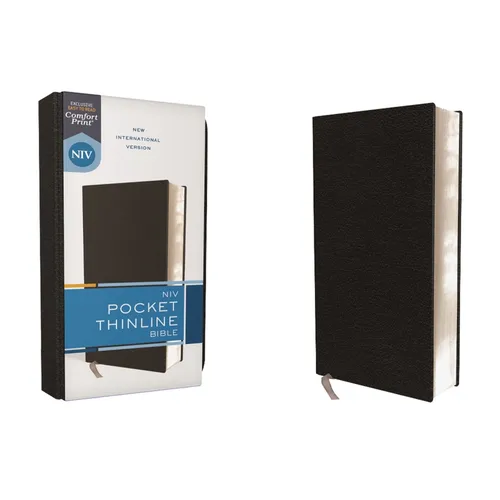 Niv, Pocket Thinline Bible, Bonded Leather, Black, Red Letter, Comfort Print - Bonded Leather