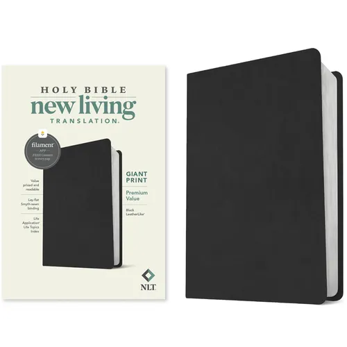 NLT Giant Print Premium Value Bible, Filament Enabled (Leatherlike, Black) - Imitation Leather