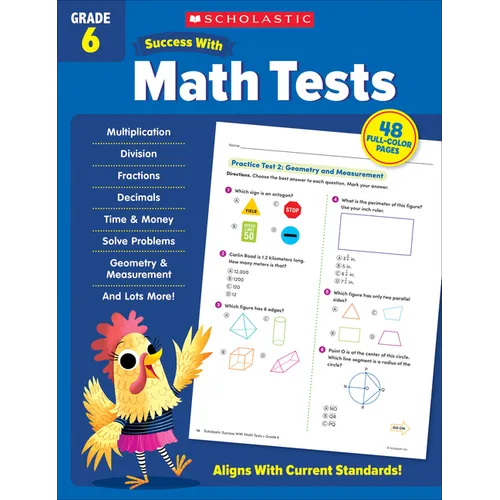 Scholastic Success with Math Tests Grade 6 Workbook - Paperback