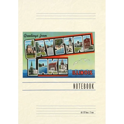 Vintage Lined Notebook Greetings from Crystal Lake, Illinois - Paperback