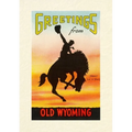 Vintage Lined Notebook Greetings from Old Wyoming, Bronco - Paperback