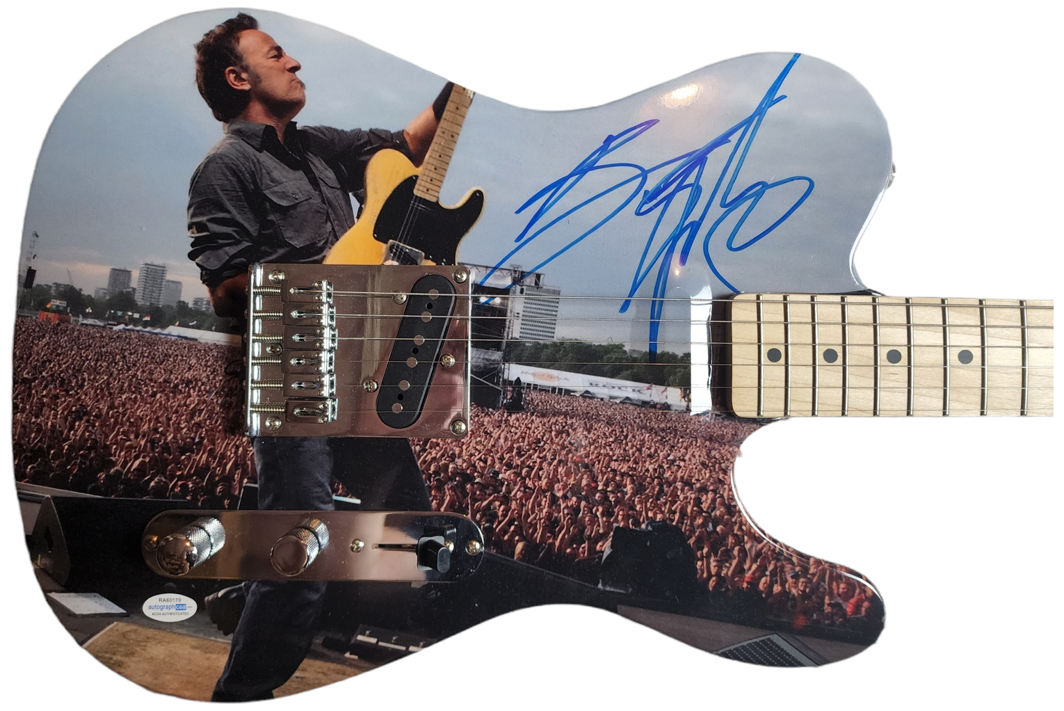 Bruce Springsteen Signed Live Concert Photo Graphics Guitar UACC AFTAL ACOA