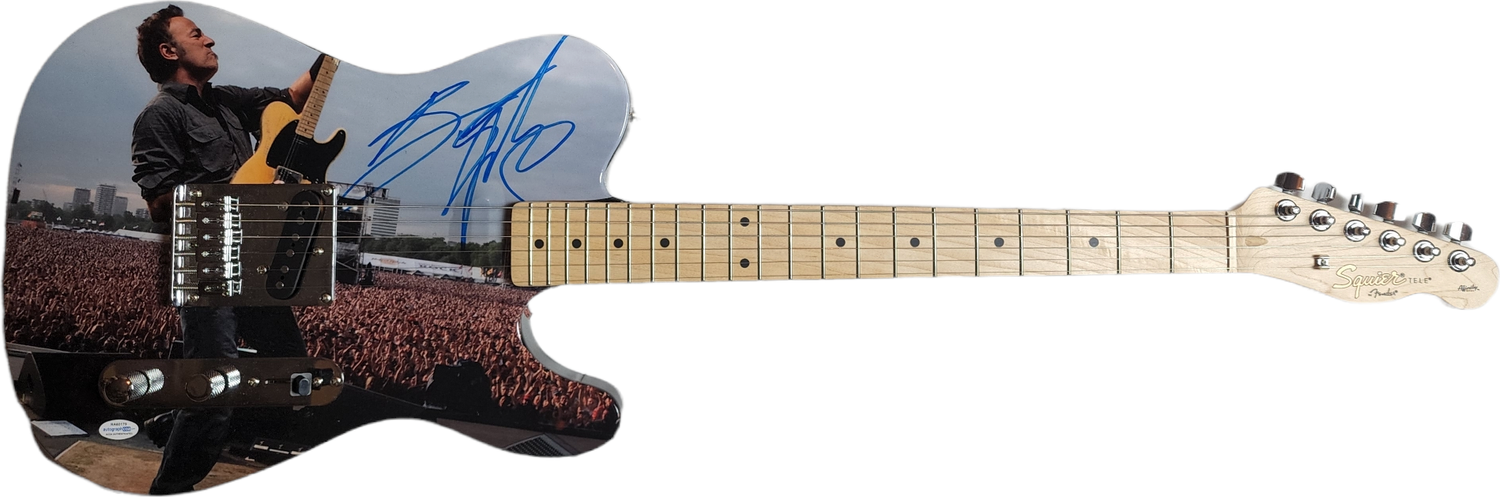 Bruce Springsteen Signed Live Concert Photo Graphics Guitar UACC AFTAL ACOA