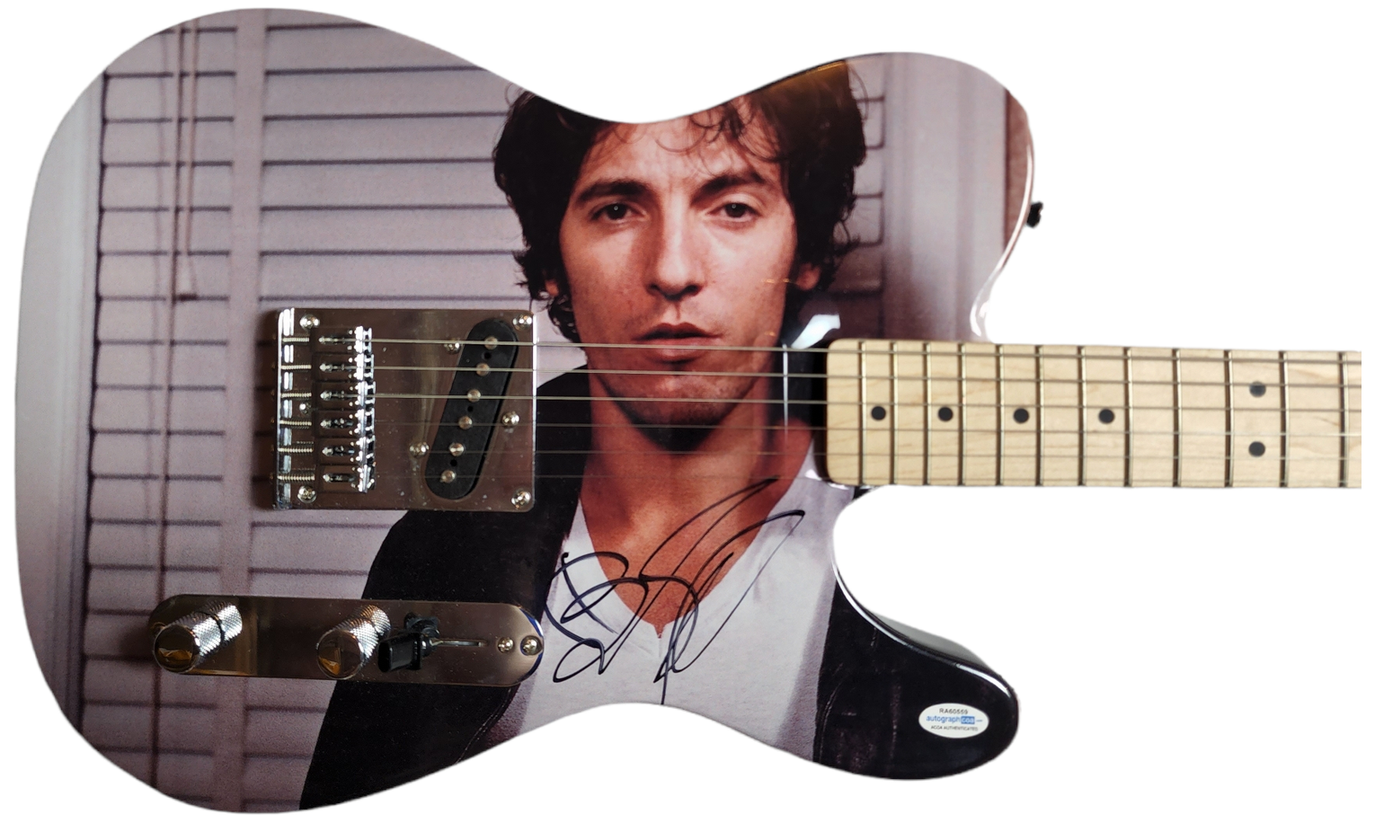 Bruce Springsteen Autographed Darkness On the Edge Of Town lp Graphics Guitar ACOA