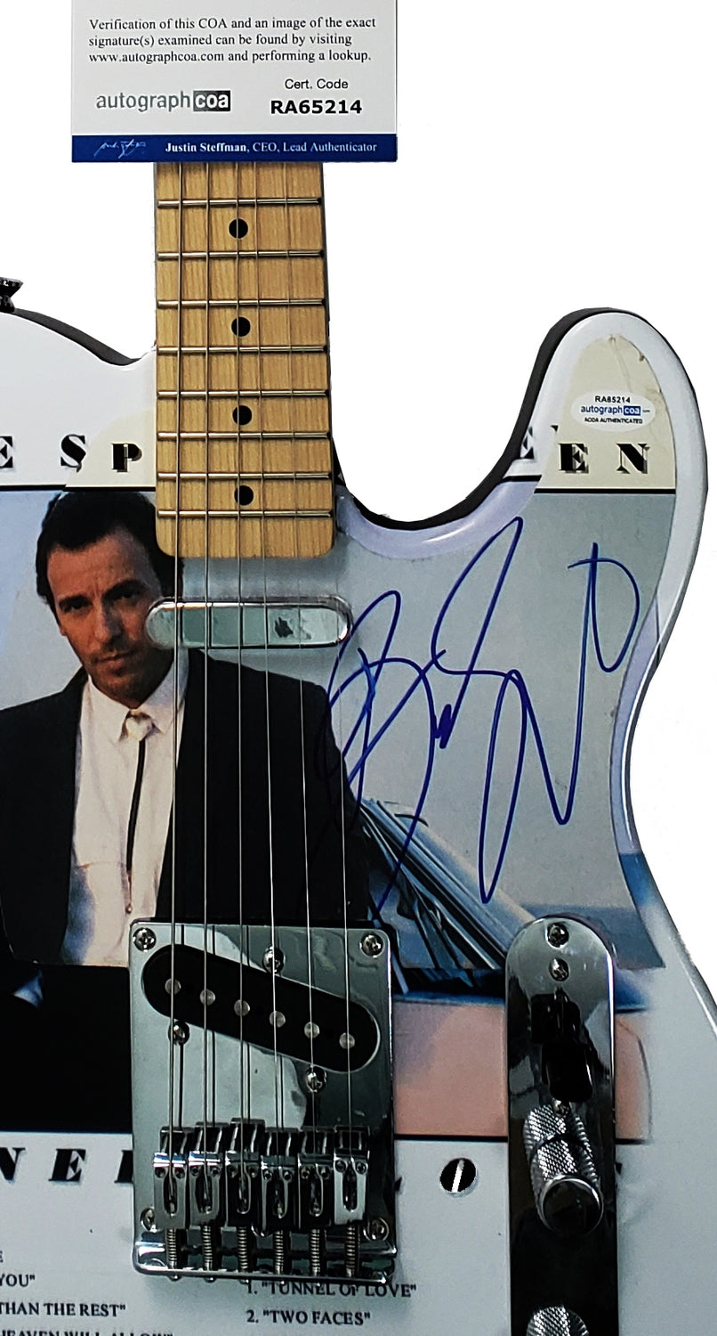 Bruce Springsteen Signed Autographed Custom Fender Graphics Photo Guitar ACOA