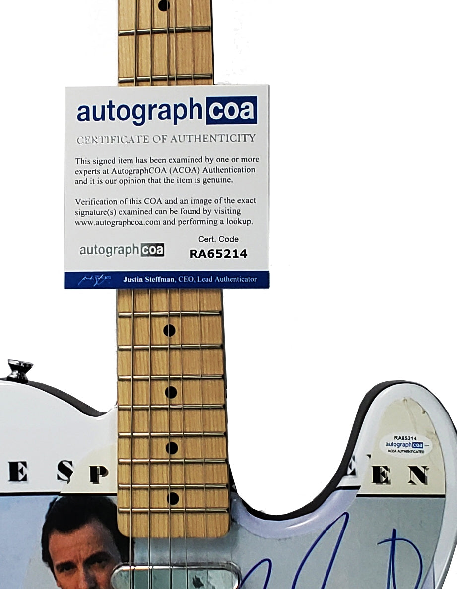 Bruce Springsteen Signed Autographed Custom Fender Graphics Photo Guitar ACOA