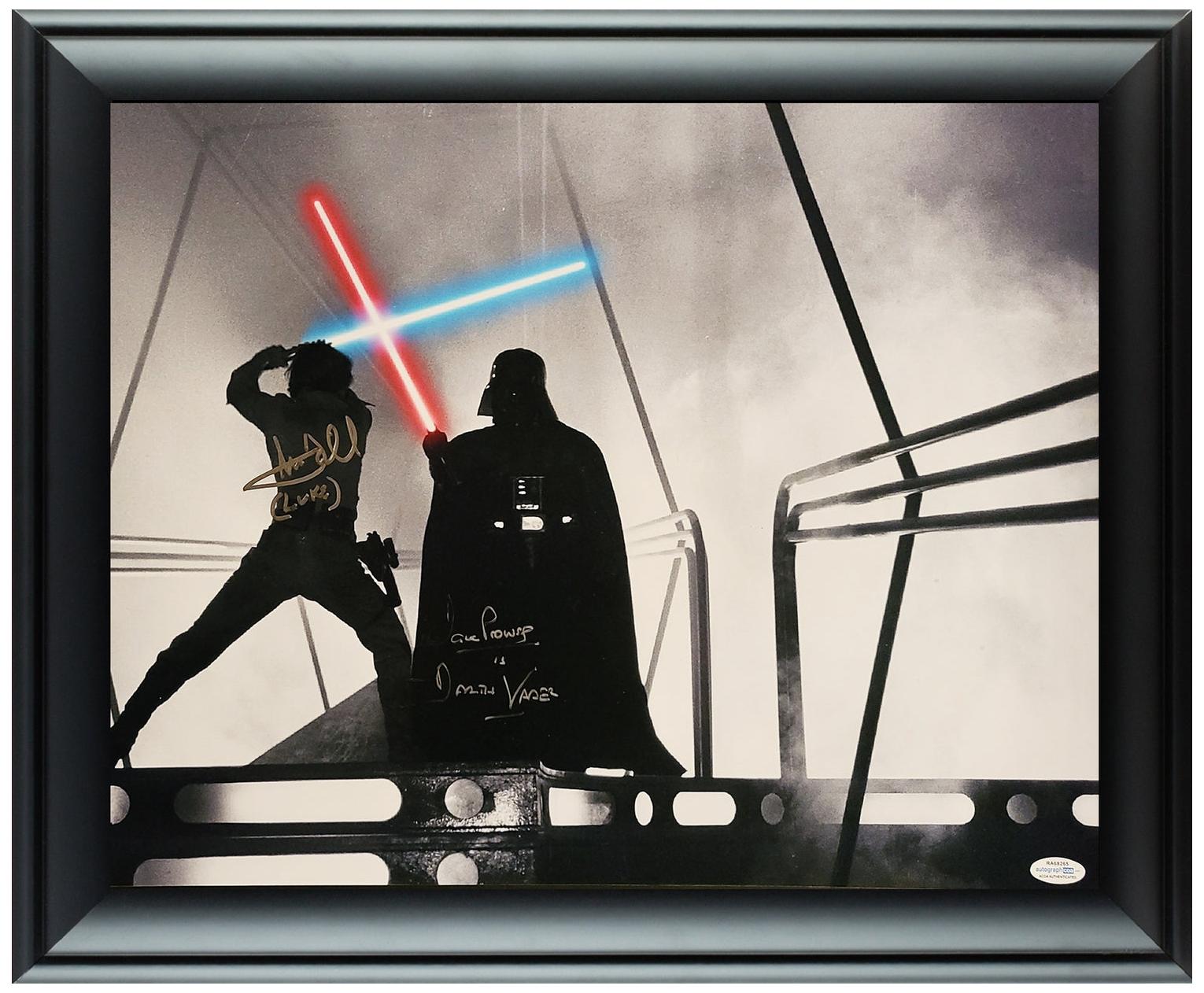 Mark Hamill & Dave Prowse Signed Framed 16x20 Star Wars Photo Exact Proof