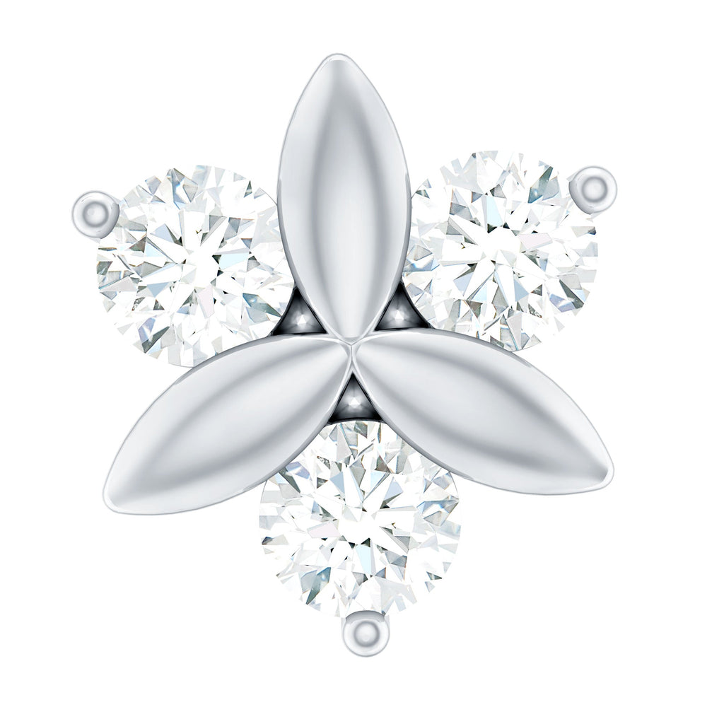 Round Moissanite Flower Cartilage Earring
