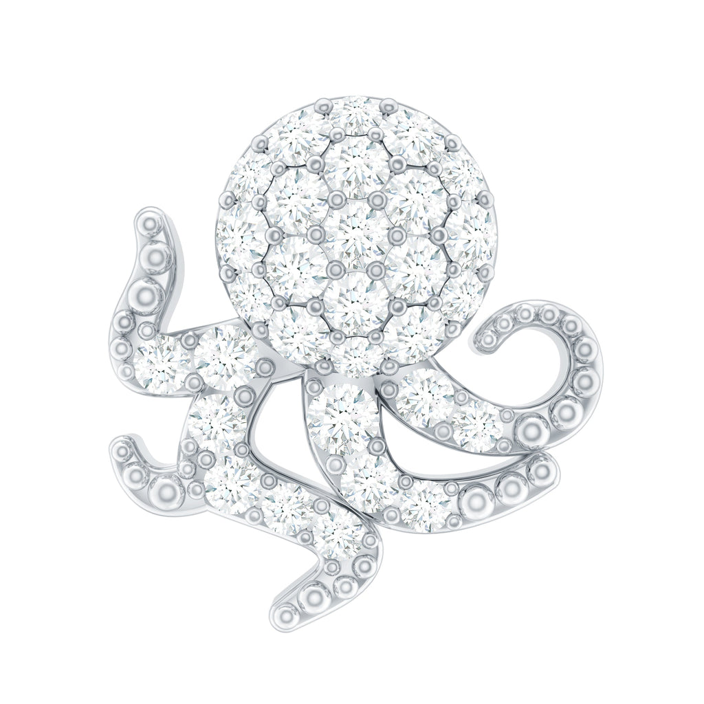 Moissanite Octopus Earring for Cartilage Piercing