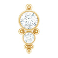 Simple Bezel Set Moissanite Two Stone Tragus Earring