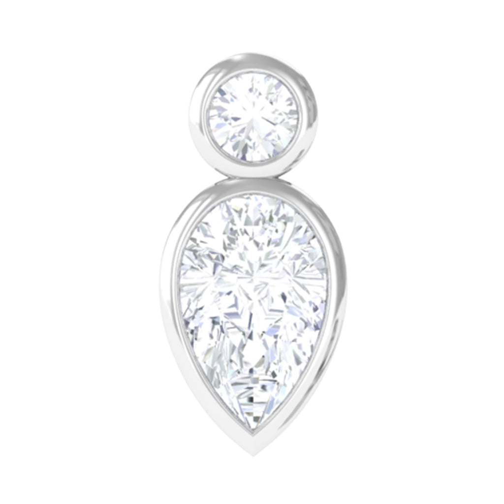 Pear and Round Moissanite Dainty Tragus Earring