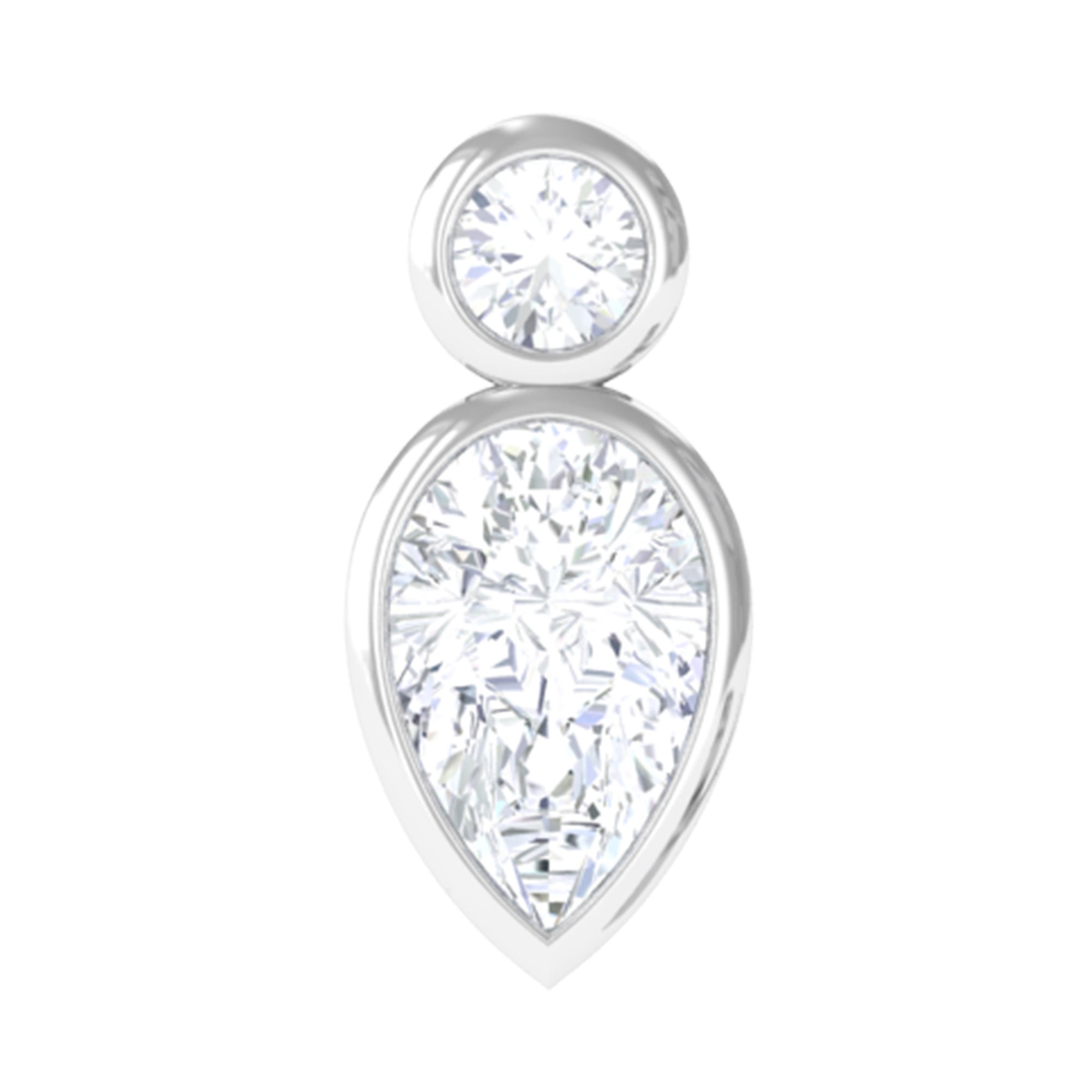 Pear and Round Moissanite Dainty Tragus Earring