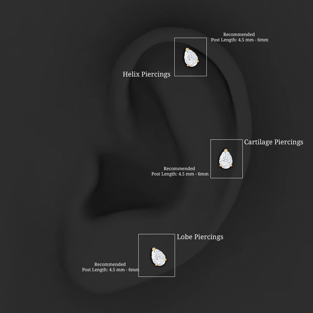 Certified Moissanite Teardrop Helix Earring for Women