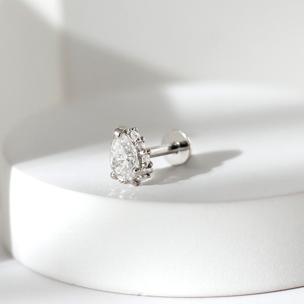 Certified Moissanite Teardrop Helix Earring for Women