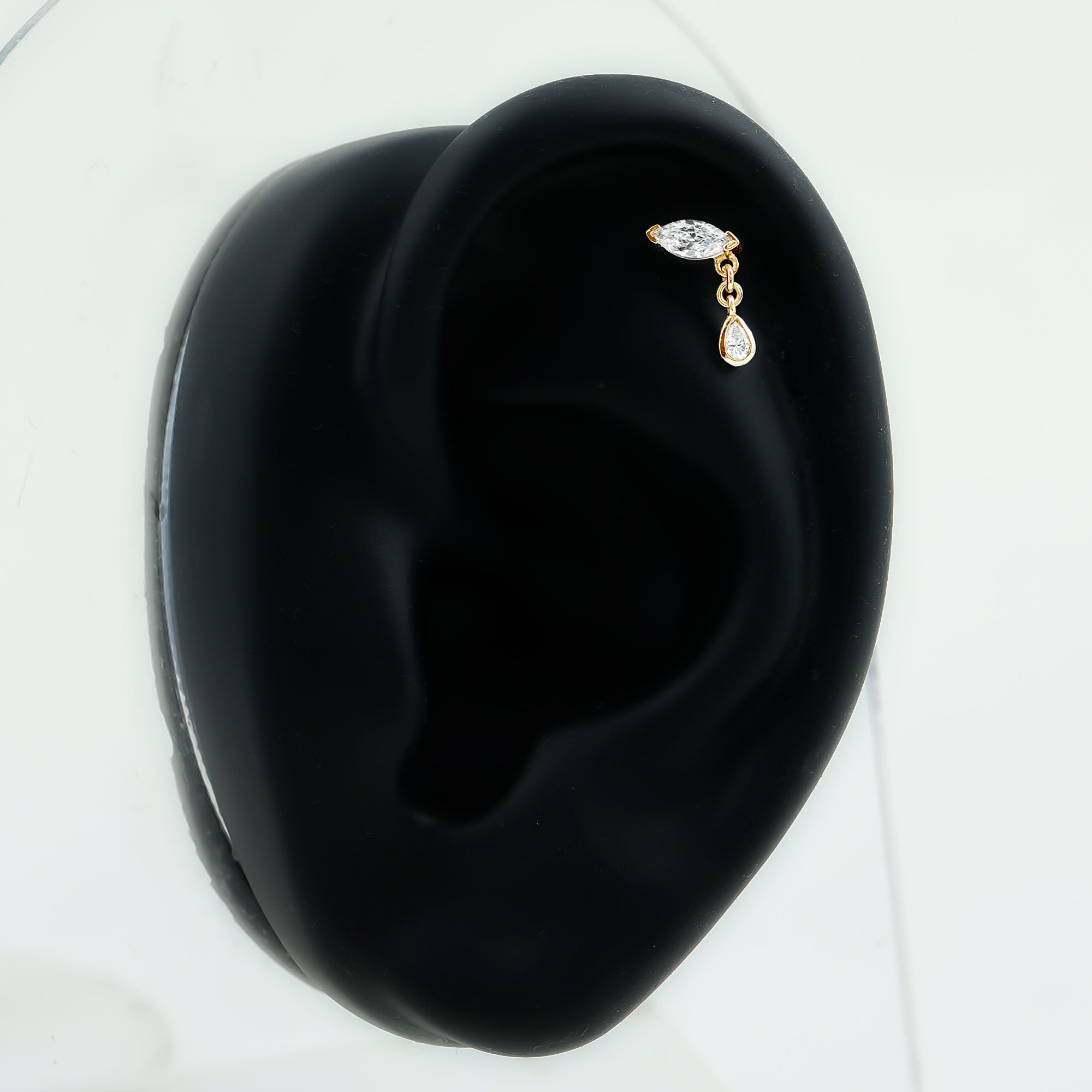 Marquise Moissanite Dangle Cartilage Earring