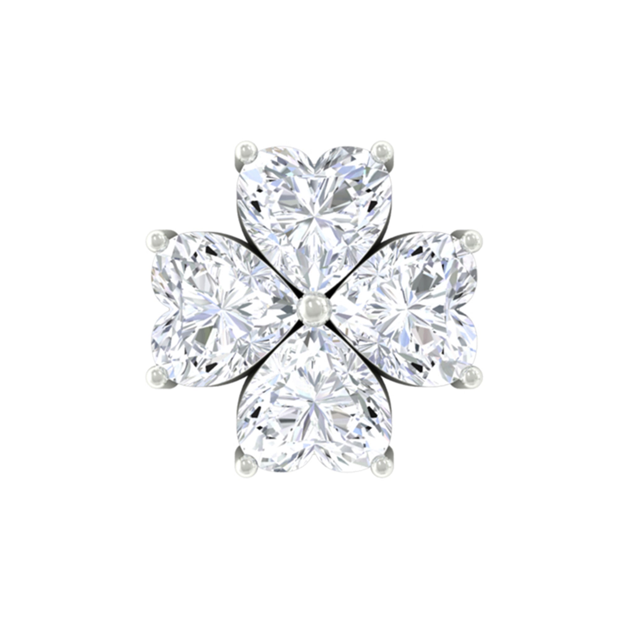 Heart Shape Moissanite Flower Conch Earring
