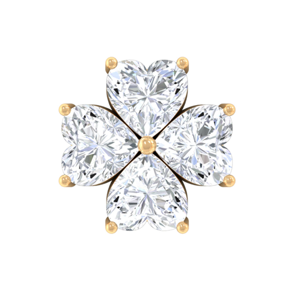 Heart Shape Moissanite Flower Conch Earring