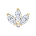 Certified Moissanite Marquise Lotus Piercing Stud
