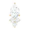 Pear and Round Moissanite Cluster Cartilage Earring
