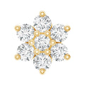 Round Cut Natural Diamond Flower Nose Stud For Women