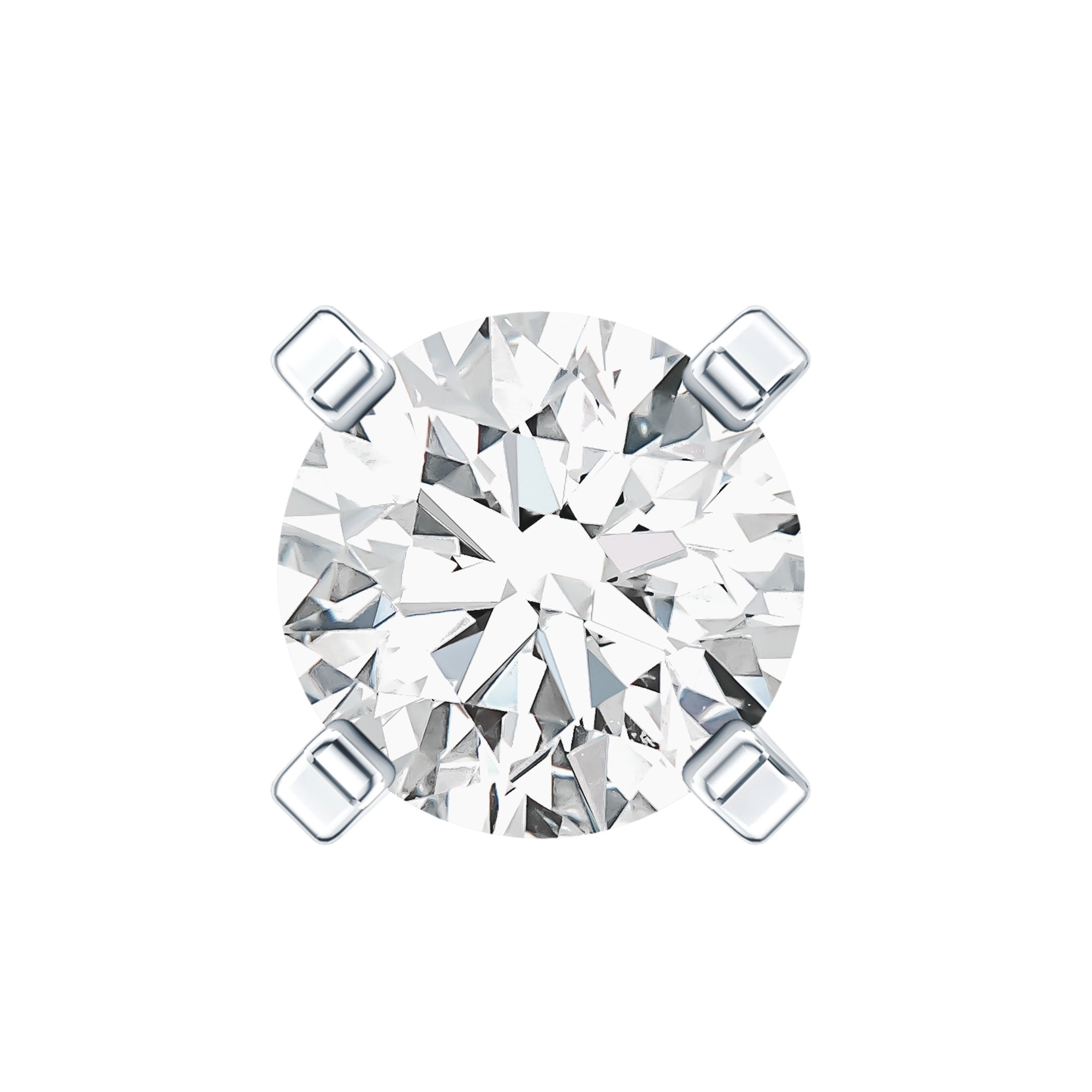 Round Shape Moissanite Solitaire Nose Pin