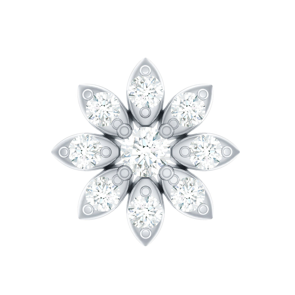 Flower Diamond Nose Ring Stud for Women