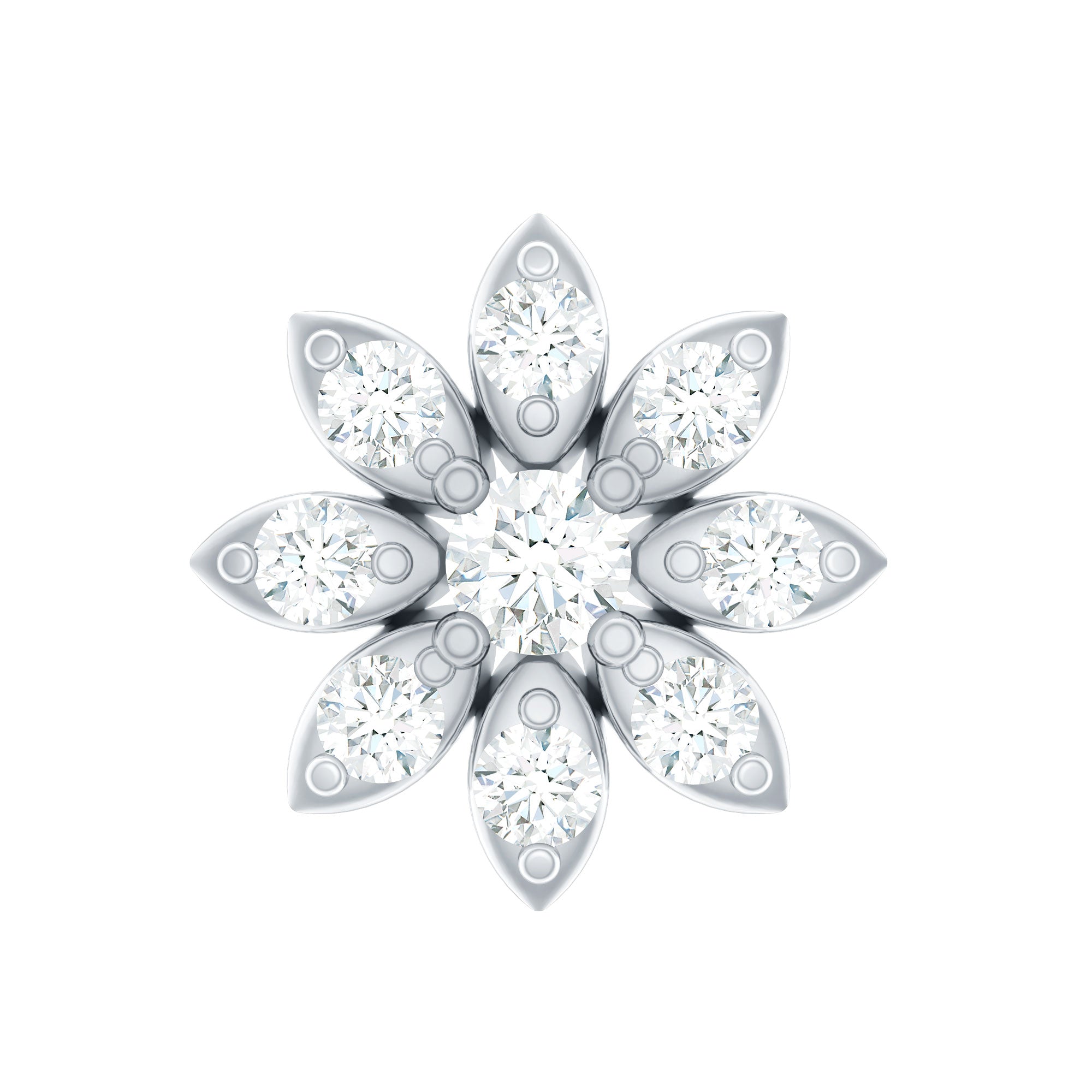 Flower Diamond Nose Ring Stud for Women