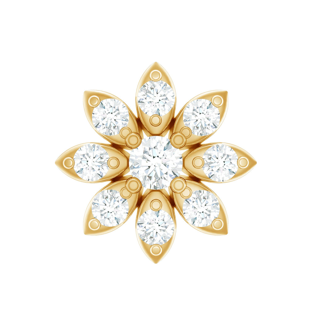 Flower Diamond Nose Ring Stud for Women