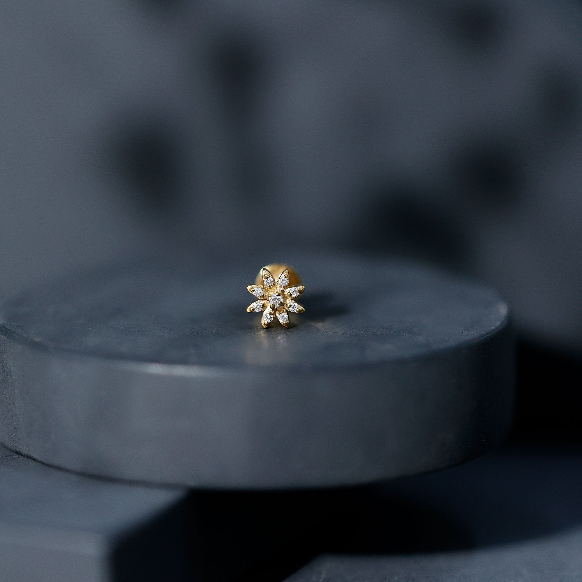 Flower Diamond Nose Ring Stud for Women
