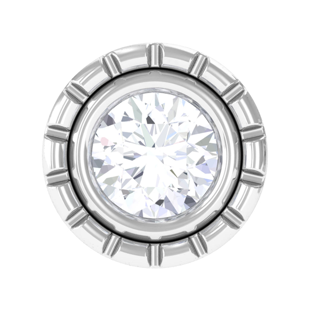 Round Diamond Nose Pin in Bezel Setting