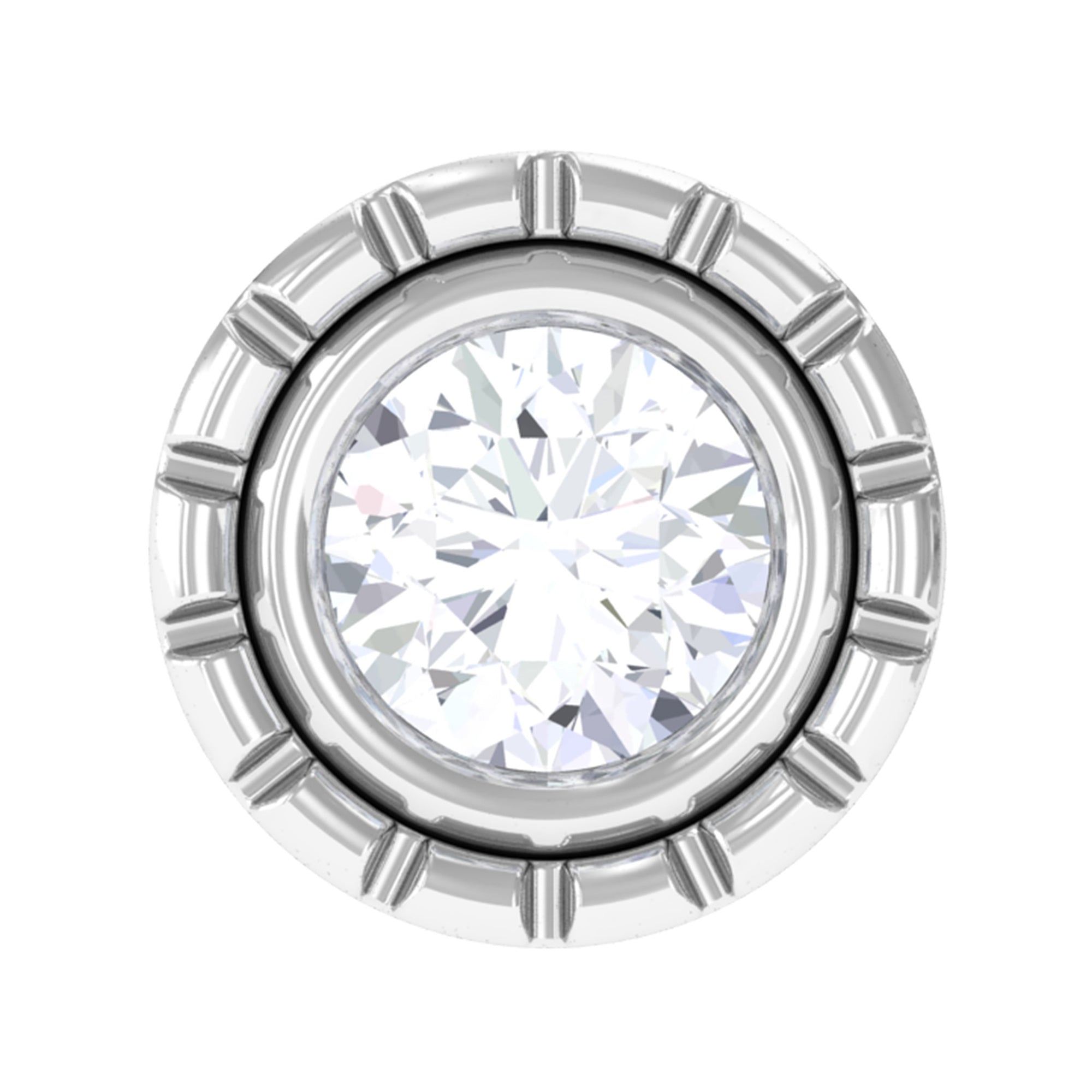 Round Diamond Nose Pin in Bezel Setting