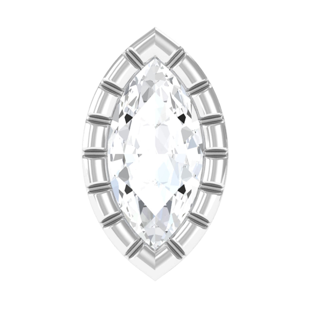 Marquise Diamond Simple Nose Stud in Bezel Setting