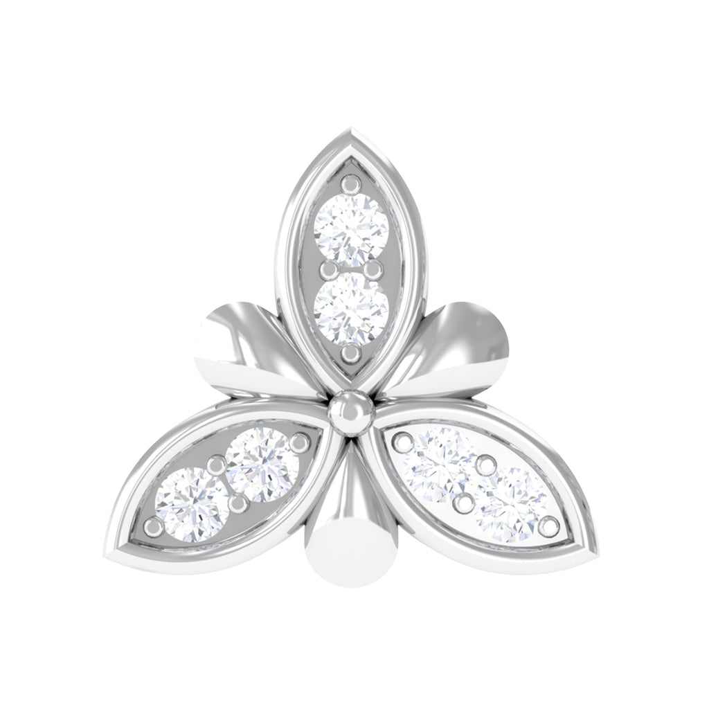 Simple Diamond Flower Nose Stud for Women