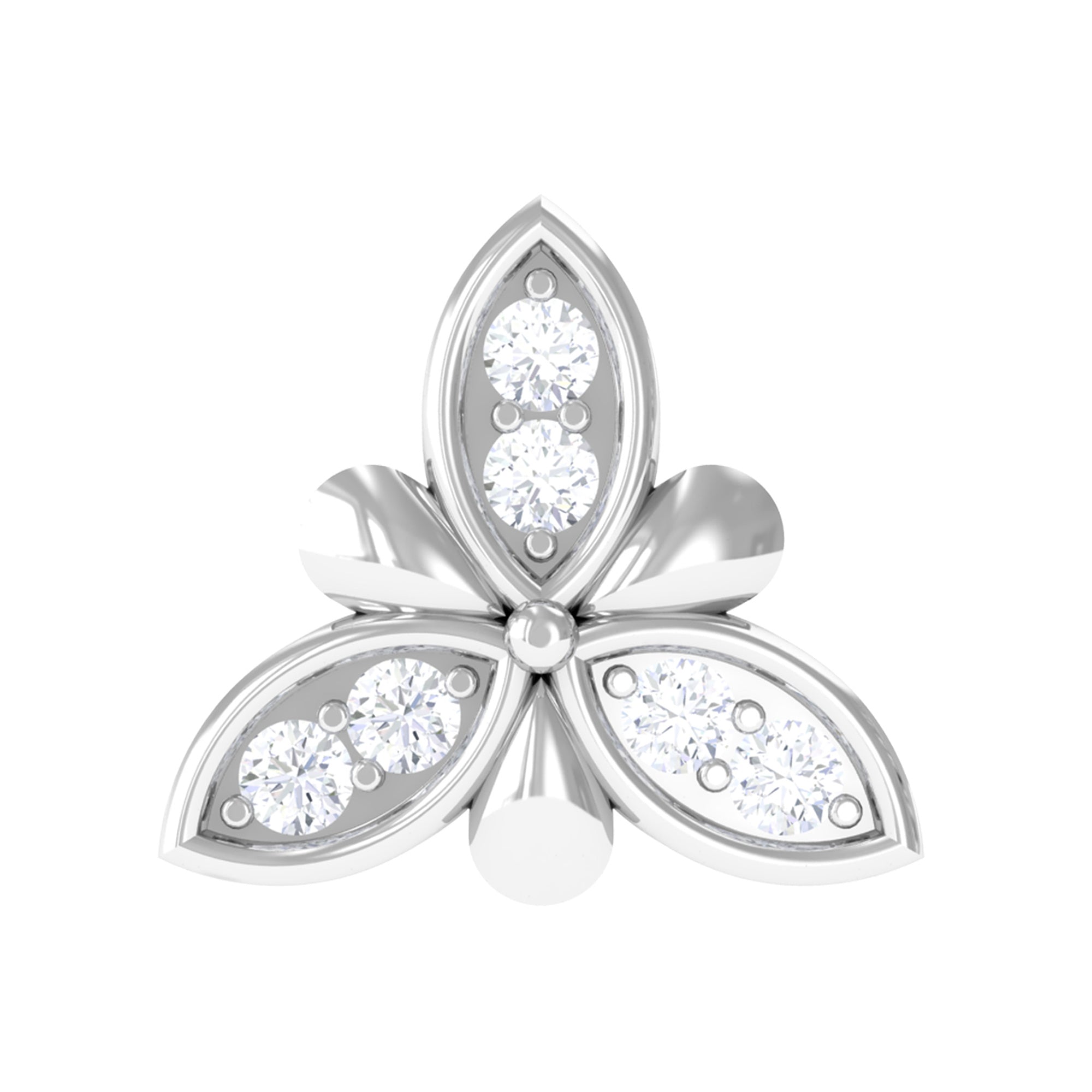 Simple Diamond Flower Nose Stud for Women