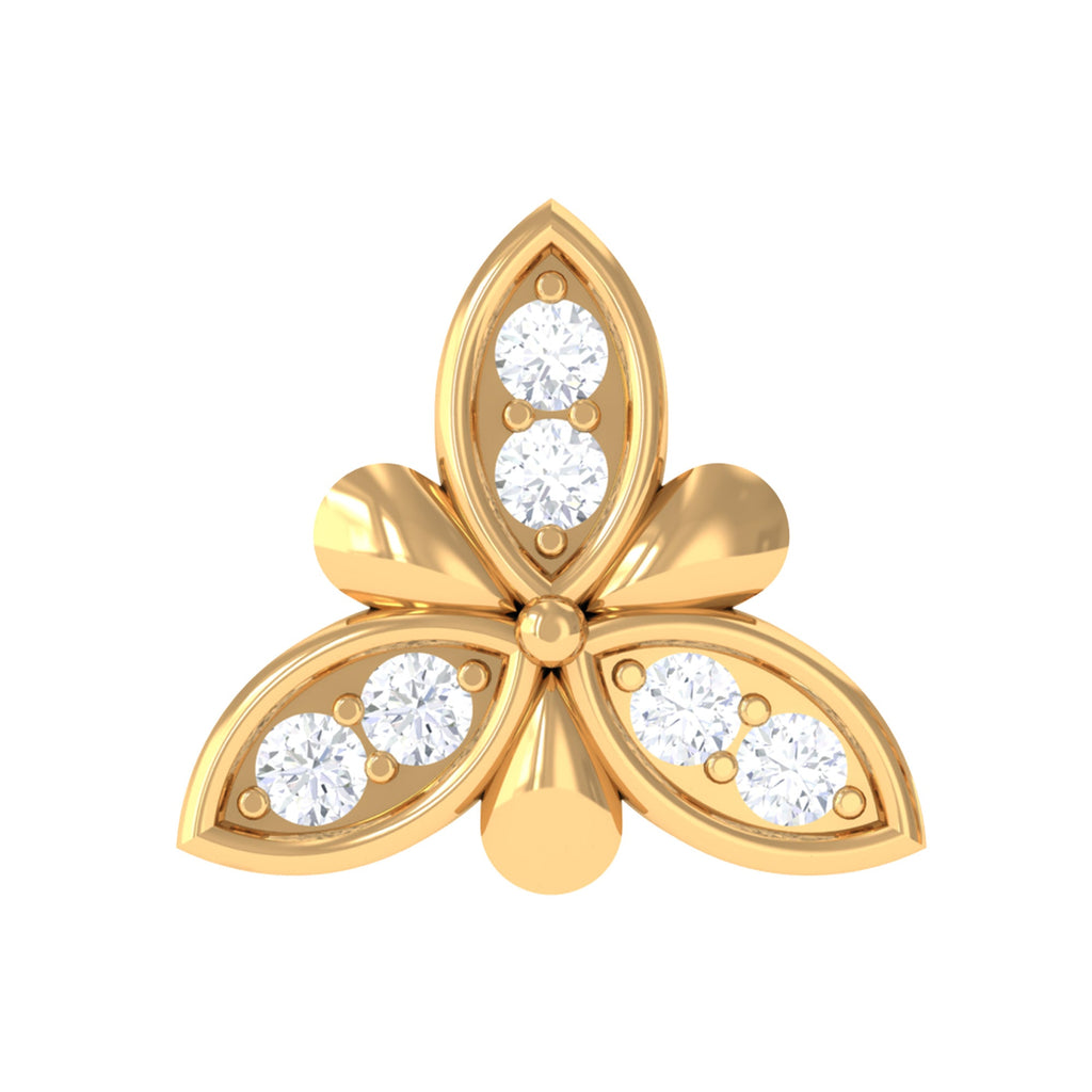 Simple Diamond Flower Nose Stud for Women