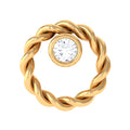Bezel Set Round Diamond Nose Pin with Twisted Rope