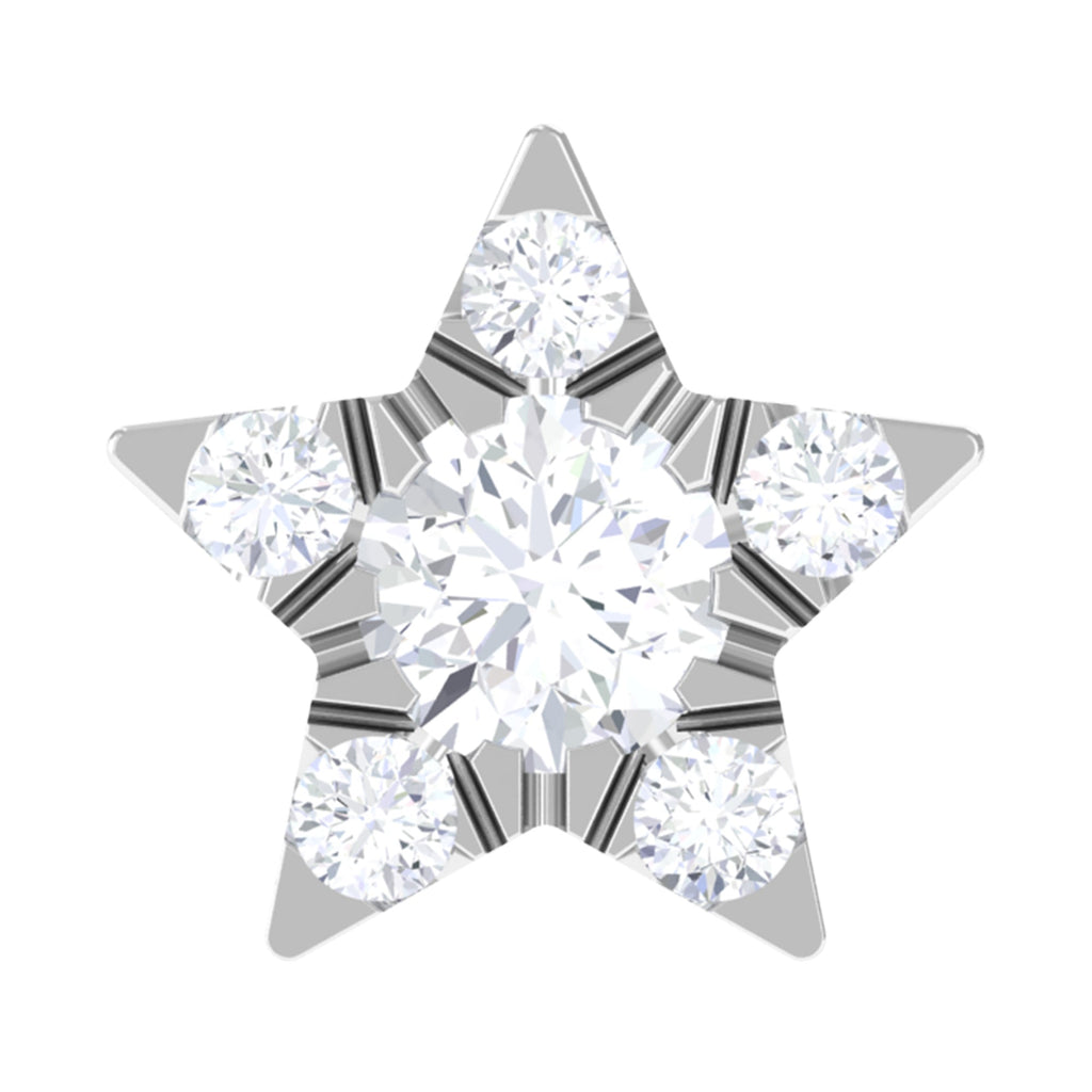 Genuine Diamond Star Nose Pin with Certificate