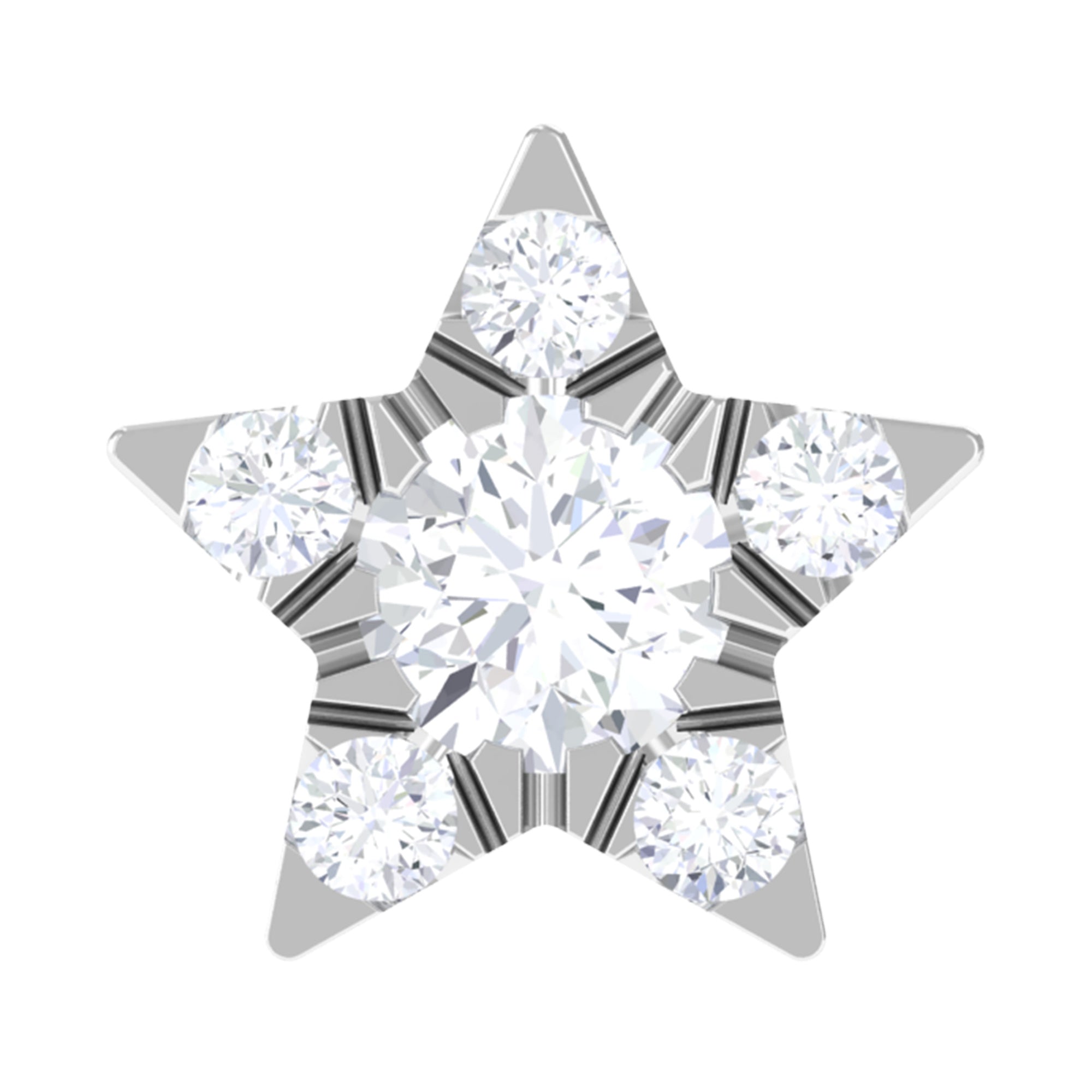 Genuine Diamond Star Nose Pin with Certificate