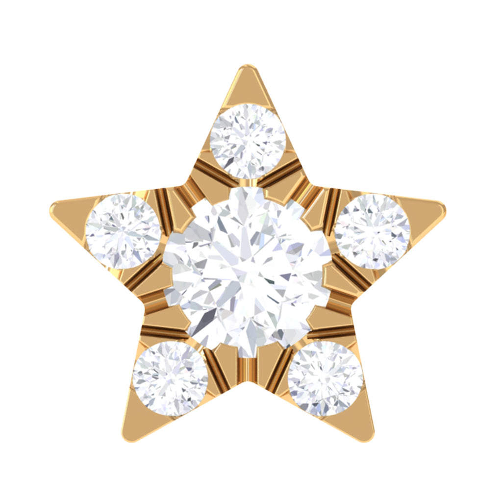 Genuine Diamond Star Nose Pin with Certificate