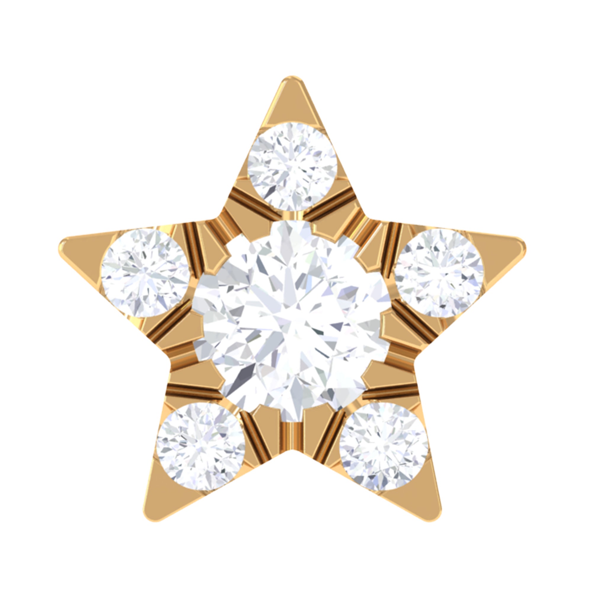 Genuine Diamond Star Nose Pin with Certificate
