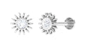 Dainty Round Diamond Sunburst Nose Pin