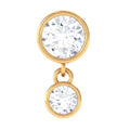 Bezel Set Round Moissanite Helix Drop Earring